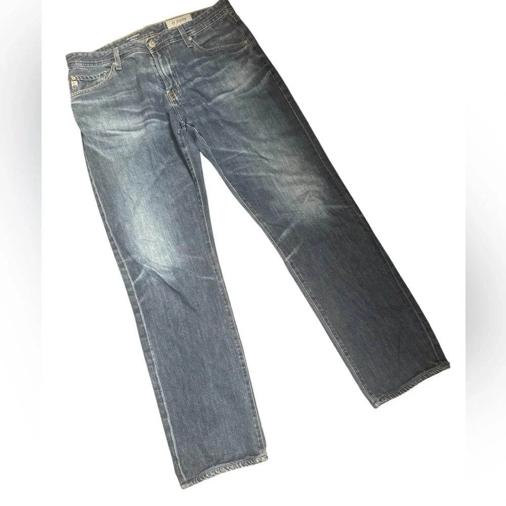 Ag Adriano Goldschmied Men's Straight Jeans - Dark Blue - Picture 8 of 14